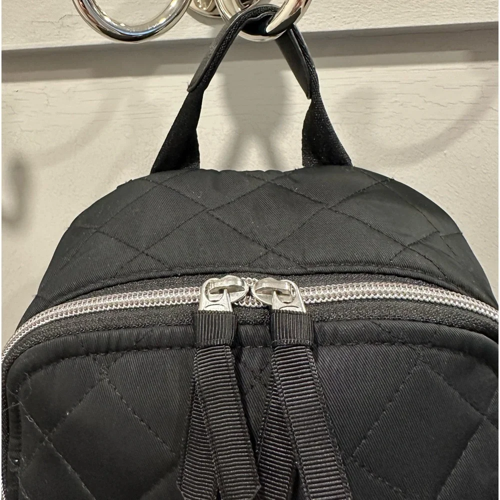 Vera Bradley Black Small Backpack in Performance Twill